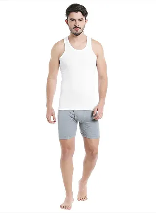 Sleeveless Cotton Vest White 
