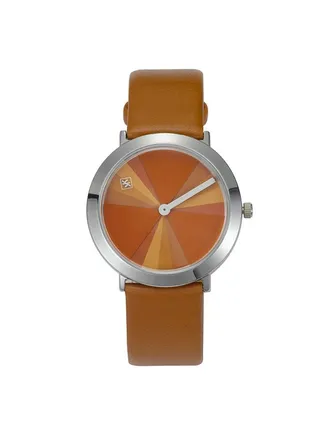 Unisex Analog Round Shape Leather Wrist Watch KKU8-03 - 40 Mm 
