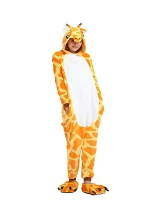 Giraffe Shaped Comfy Onesie Yellow/Brown/White 