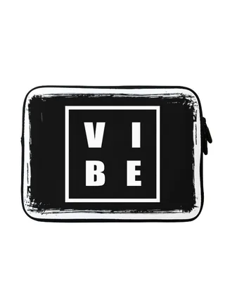 Vibe Printed Sleeve For Apple MacBook 15-Inch Black/White 