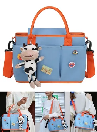 Stroller Organizer Stroller Accessories Bag Multifunctional Large Space Diaper Storage Secure Straps Detachable Bag, Pockets for Phone Keys Toys Portable Travel Mummy Bag Handbag (Blue) 