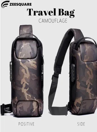 Shoulder Bag USB Charging Sport Anti-theft Backpack Travel Waterproof Bag 