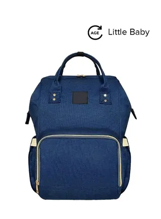 Multi Functioned Waterproof Mummy Maternity Diaper Bag, Polyester, Zipper Closure - Blue 