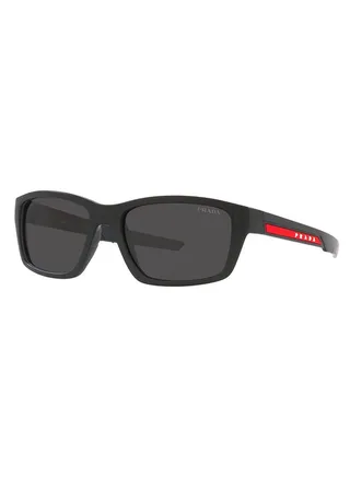 Men's Rectangular Shape Sunglasses - SPS04Y 1BO-06F 57 - Lens Size: 57 Mm 