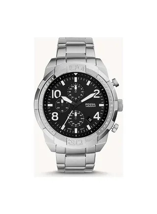 men Bronson Round Shape Stainless Steel Chronograph Wrist Watch - Silver - FS5710 