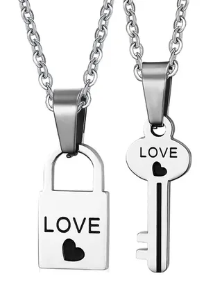 Love Lock Key Pendant Necklace 