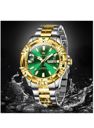 Watch for Men Quartz Stainless Steel Water Resistant Watch 42mm Silver 5560 