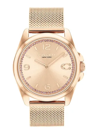 Women Analog Round Shape Gold Wrist Watch 36 mm 