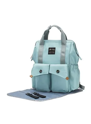 Elite Diaper Bag With Stroller Hooks And Changing Mat - Blue 