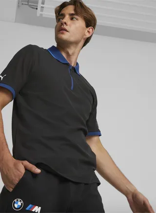 BMW M Motorsport Mens Zip Polo Shirt 
