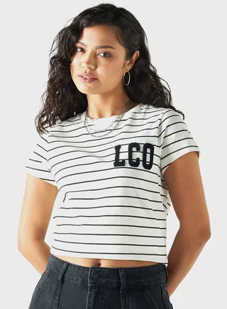 Striped Crew Neck T-Shirt 