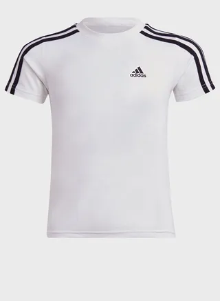 Little Kids 3 Stripes Cotton T-Shirt 