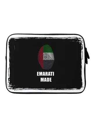 Emarati Made Printed Sleeve For Apple MacBook 15 inch Black/White/Red 