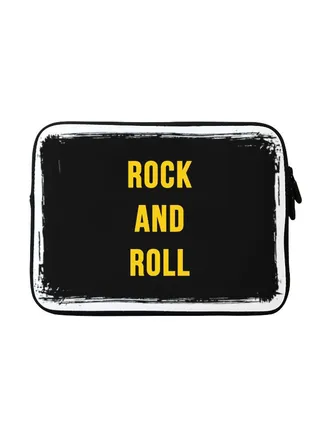 Rock And Roll Printed Sleeve For Apple MacBook 15-Inch Black/Yellow/White 