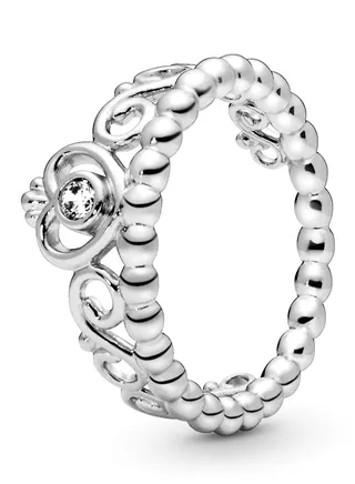 PANDORA Princess Crown Ring in sterling silver with clear cubic zirconia 