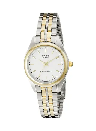 Women's Enticer Water Resistant Stainless Steel Analog Watch LTP-1129G-7A - 25 mm - Silver/Gold 