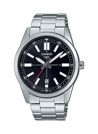 Men's Black Dial Stainless Steel Band Analog Wrist Watch MTP-VD02D-1EUDF 