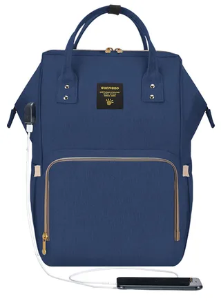 Diaper Bag With USB - Navy Blue 