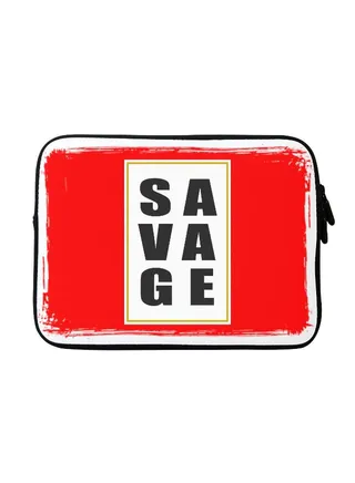 Savage Printed Carrying Sleeve With Strap For Apple MacBook 15 inch Red/White/Black 