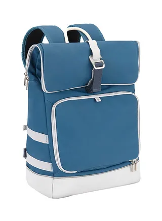 Sancy Diaper Bag Backpack, Unisex Back Pack With Heavy Duty Roll-Top Closure, Large Insulated Compartment With Changing Pad And Accessories - Blue 