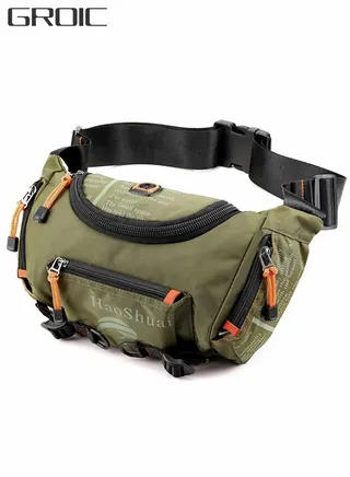 Large Crossbody Pack with 5-Zipper Pockets,Running Waistpack,Multifunctional Outdoor Bodypack,Riding Cross Bag,Mountaineering Premium Fashion Waist Pack 