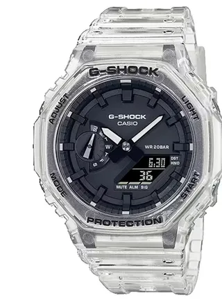 G-shock Analog Digital Transparent Resin Band Watch For Men's GA-2100SKE-7ADR 