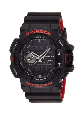Men's Round Shape Silicone Strap Analog & Digital Wrist Watch 52 mm - Black - GA-400HR-1ADR 