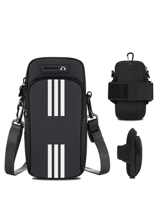 Phone Holder for Running Armband Cell Phone Purse Crossbody for Women Men Kids,iPhone 14 13 12 11 Pro Max Xs Xr X 8 7 6 Plus SE Mini Pouch,Galaxy S23 S22 S21 Ultra Edge Note 20 Arm Bag Black 