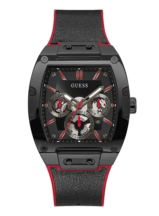 Guess Men’s Black Case 2-Tone Genuine Leather Watch GW0202G7 