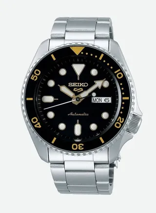 5 Sports Automatic Black Dial Stainless Steel Watch SRPD57K1 