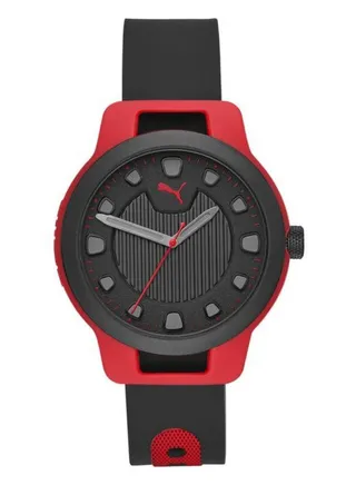 Men's Reset Red Round Silicone Watch 43mm - P5001 