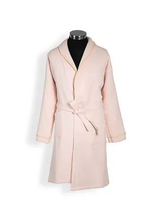Waffle Trimmed Robe, Blush & Gold 