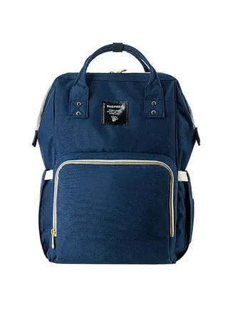 Polyester Infant Diaper Bag WIth Waterproof Pocket And Padded Shoulder Straps - Navy Blue 