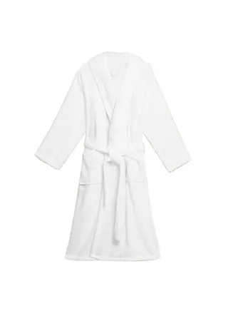 Home Spa Collection Cotton Waffle Bathrobe With Collar And Pocket White One Size 