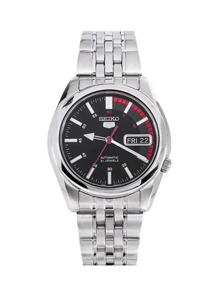 Men's Round Shape Stainless Steel Analog Wrist Watch 37 mm - Silver - SNK375 