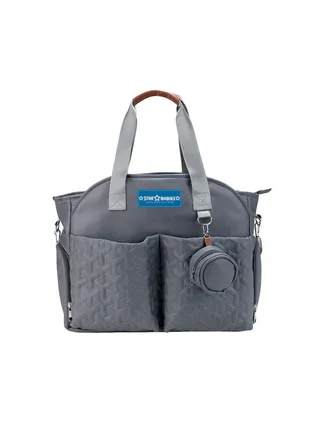 Diaper Portable Bag With Pacifier Bag Large Capacity Grey 