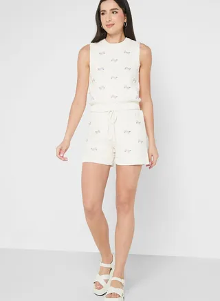Floral Embroidered Shorts