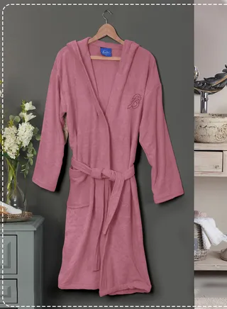 Cotton bathrobe with a pocket &head cap for unisex, 100% Egyptian cotton, ultra-soft, highly water-absorbent, color-fast and modern, ideal for daily use, resorts and spas 3XL 