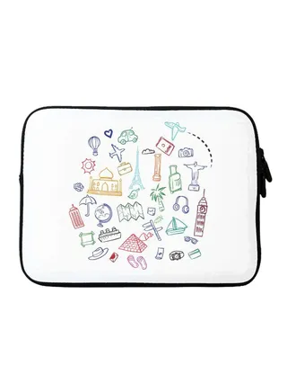 Traveller Printed Sleeve For Apple MacBook 15 inch White/Green/Blue 