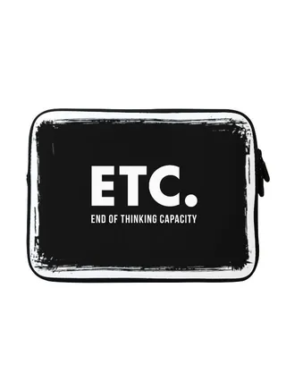 Etc. Printed Laptop Sleeve For Apple MacBook 15-Inch Black/White 