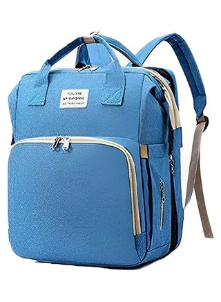 Portable folding Mummy Bag, Multifunctional Diaper Bag Backpack with Folding Crib, Waterproof Lightweight Large Capacity Nappy Bag for Outdoor Travel Shopping Camping, Shower Gifts. 