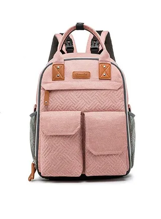 Backpack changing bag large capacity waterproof with USB three pieces of mother and baby bag 