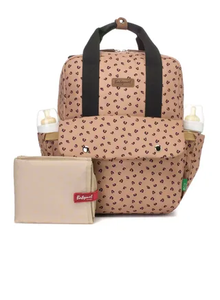 Georgi eco Convertible Diaper Bag - Leopard Caramel 