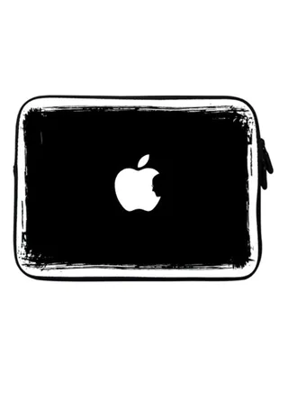 Steve's Apple Designer Sleeve With Strap For Laptops Black/White 