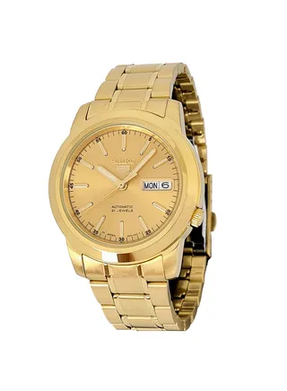 Men's Round Shape Stainless Steel Analog Wrist Watch - Gold - SNKE56J1 