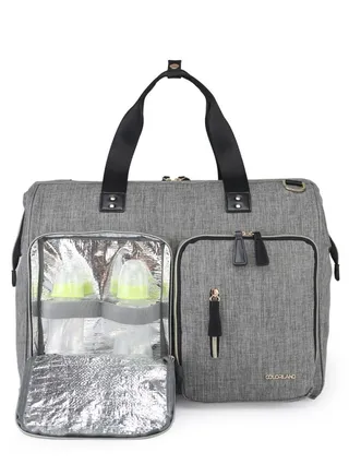 Gabrielle Mom Dad Xl Travel Diaper Bag With Diaper Changing Mat - Grey 