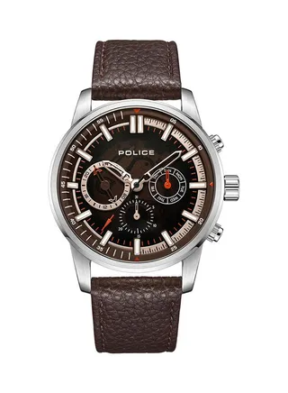 Men's Greenlane Leather Strap Chronograph Wrist Watch PEWJF2227006 - 46mm - Brown 