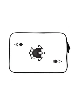Premium Designer Sleeve With Strap For 15 Inch Laptops Ace of Spades 