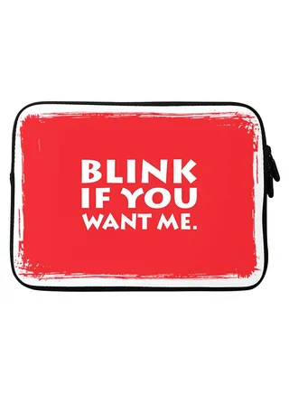 Blink If You Want Me Printed Sleeve For Apple MacBook 15-Inch Red/White 