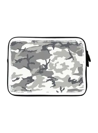 Premium Designer Sleeve With Strap For 15-Inch Laptop Artic Camo 